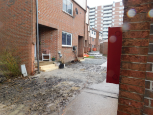 Brick buildings under construction