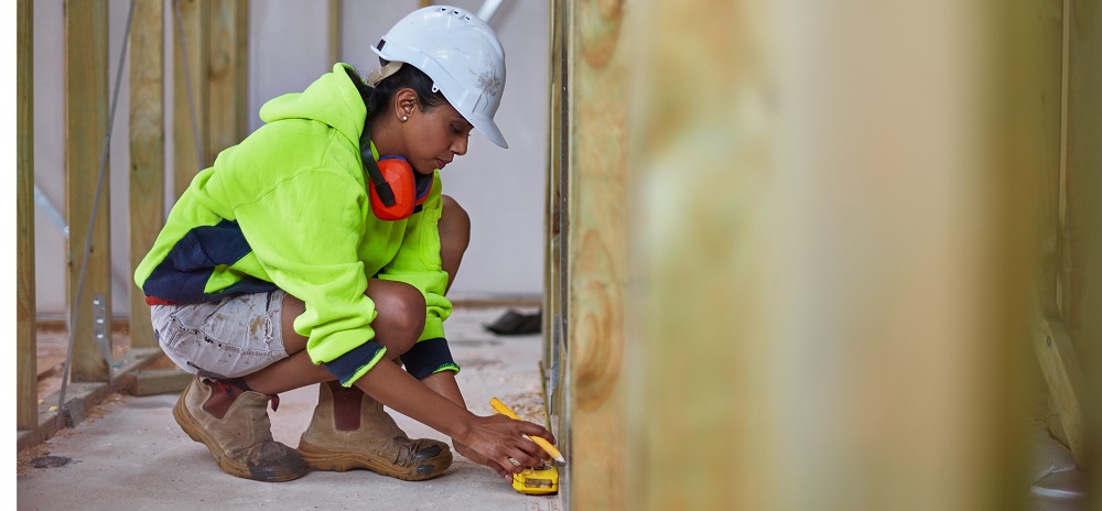 A construction worker on a job site