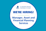 We’re hiring: Manager, Asset and Financial Planning Services
