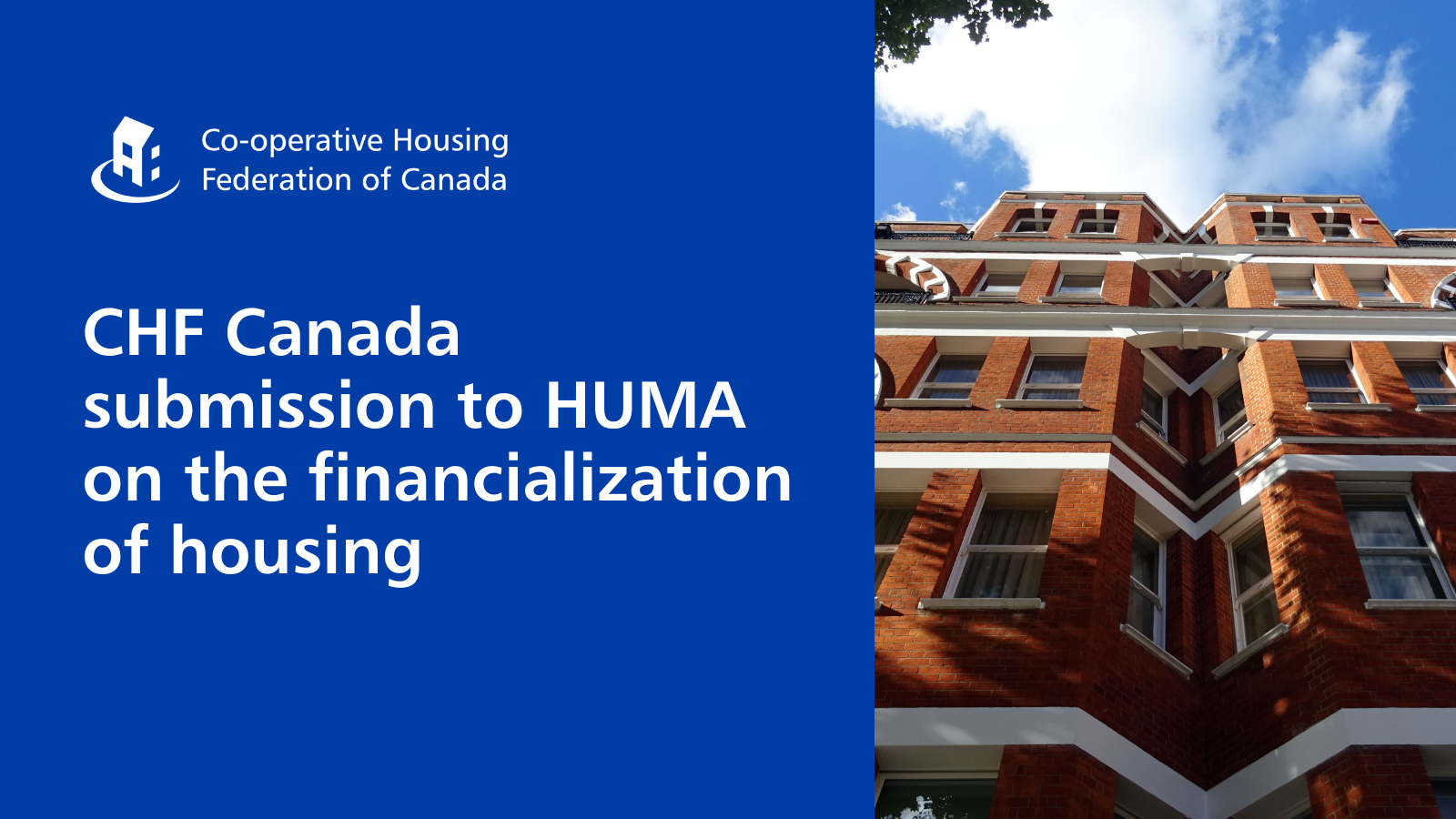 CHF Canada recommendations on the financialization of housing 