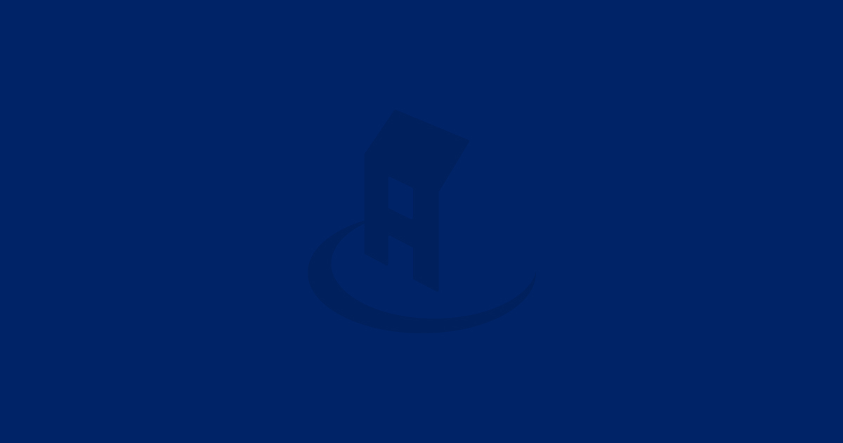 A dark blue background features a subtle, minimalist house icon with a large letter "A" in its center and a curved line beneath it, evoking the spirit of Co-operative Housing.